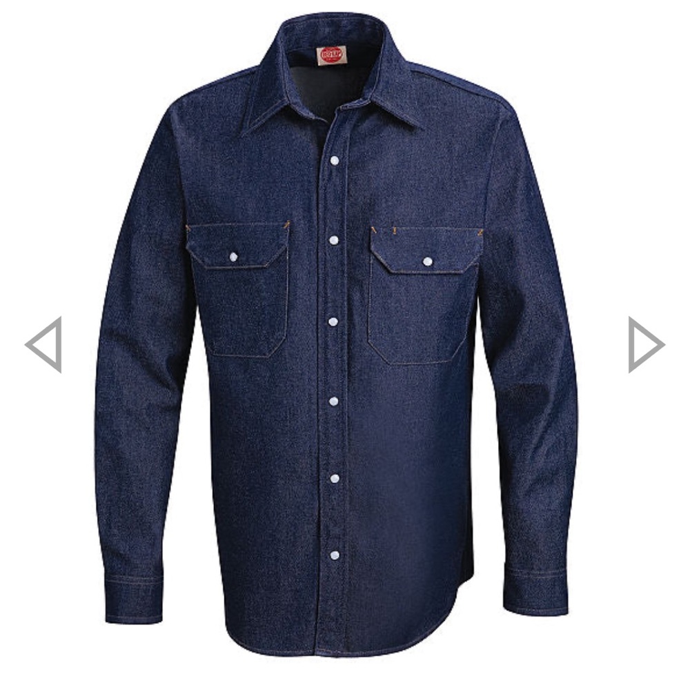 Men’s, Red Kap Deluxe Denim Shirt, size medium regular